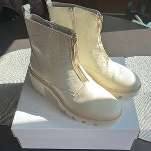 Brand New cream boots with gold detailing!